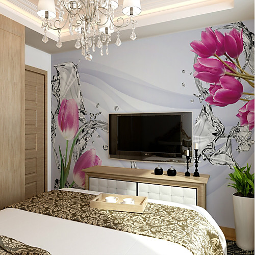 

Mural Wallpaper Wall Sticker Covering Print Adhesive Required Floral Flower Tulip Painting Canvas Home Décor