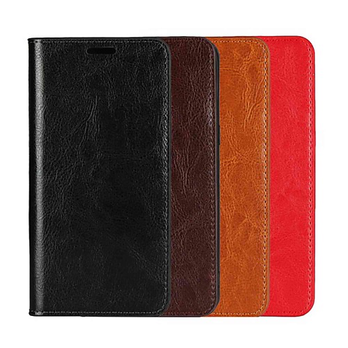 

Case For Samsung Galaxy J7 (2017) / J6 (2018) / J5 (2017) Wallet / Card Holder / with Stand Full Body Cases Solid Colored Hard Genuine Leather