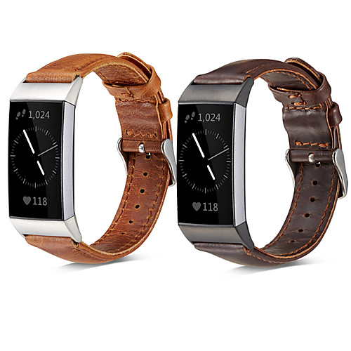 

Watch Band for Fitbit Charge 3 Fitbit Classic Buckle Genuine Leather Wrist Strap
