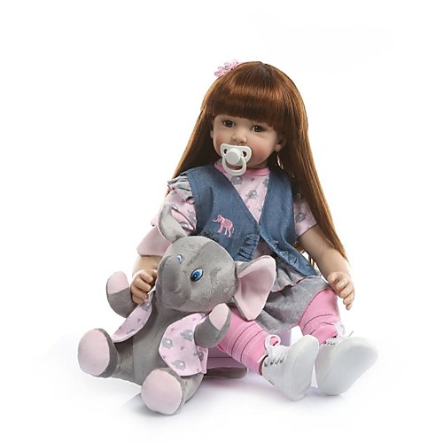 

NPKCOLLECTION 24 inch NPK DOLL Reborn Doll Baby Girl Reborn Toddler Doll lifelike Gift Artificial Implantation Brown Eyes with Clothes and Accessories for Girls' Birthday and Festival Gifts / Vinyl