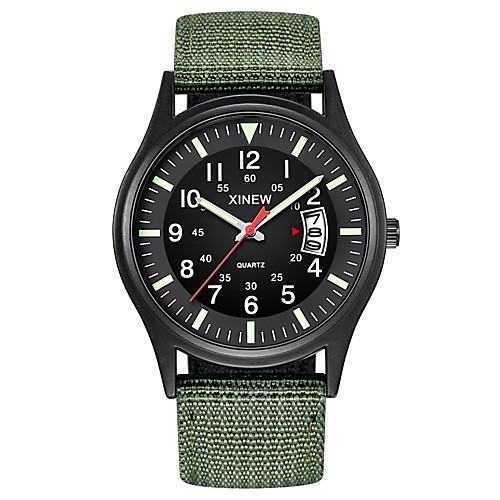 

Men's Military Watch Hunting Watch Analog Quartz Classic Calendar / date / day Chronograph Casual Watch / One Year / Nylon