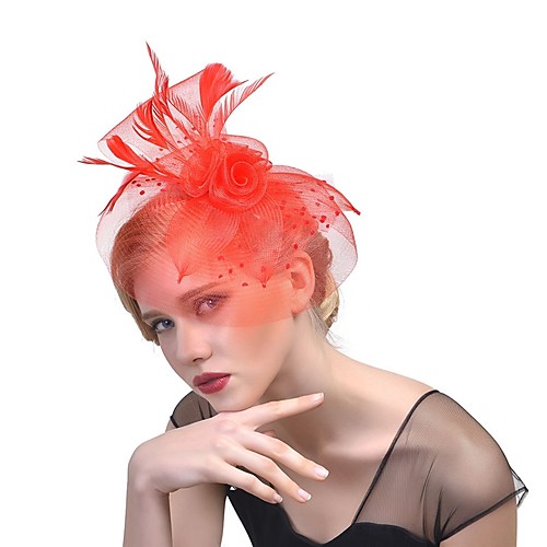 

Women's Fascinators For Prom Princess Fabric Blushing Pink Red Beige