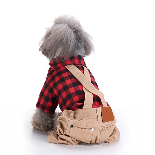 

Dog Outfits Pants Puppy Clothes Plaid / Check Stylish Sweet Style Dog Clothes Puppy Clothes Dog Outfits Red Costume for Girl and Boy Dog Cotton S M L XL