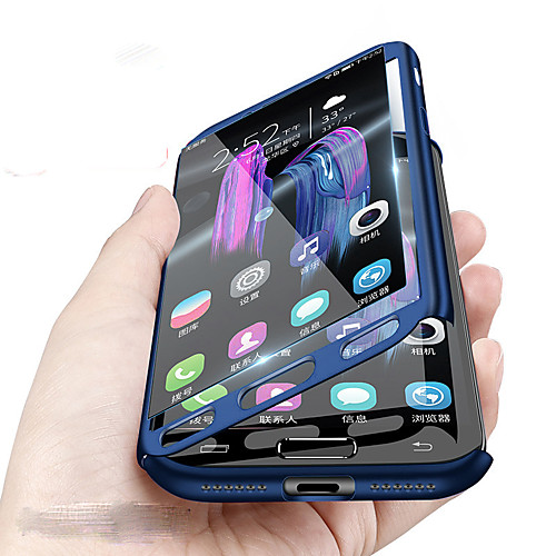 

Phone Case For Samsung Galaxy Full Body Case A8 2018 A8 A7 Shockproof Solid Color Hard PC