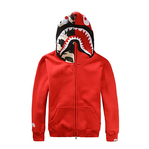 

Shark Cosplay Costume Adults' Men's Halloween Halloween Masquerade Festival / Holiday Cotton Black / Red / Gray Men's Easy Carnival Costumes Patchwork / Hoodie