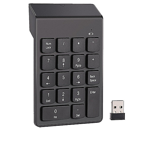 

LITBest s003 Wireless 2.4GHz Numeric Keyboard Office Keyboard Number Keypad Monochromatic Backlit 18 pcs Keys