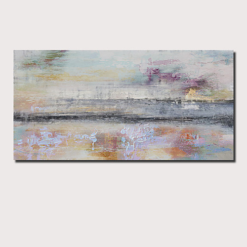 

Oil Painting Hand Painted Horizontal Panoramic Abstract Landscape Comtemporary Modern Rolled Canvas (No Frame)