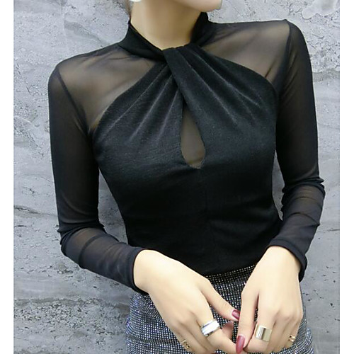 

Women's Solid Colored Blouse Tops Black