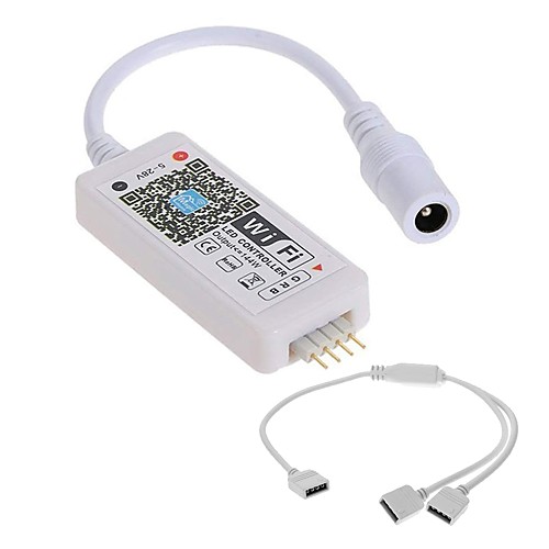 

WiFi Wireless LED Smart Controller Working with Android and IOS System Mobile Phone Free App for RGB / RGBW LED Light 5V to 28V DC 4A Comes with 1 to 2 Connecting line