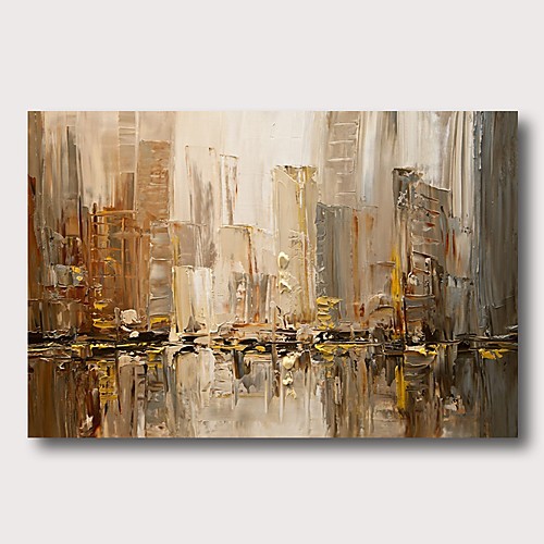 

Oil Painting Hand Painted Abstract Comtemporary Modern Stretched Canvas With Stretched Frame