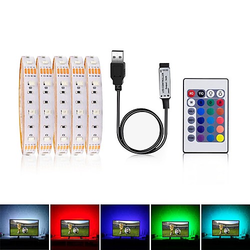 

3m Flexible LED Light Strips RGB Strip Lights Remote Controls 180 LEDs SMD2835 1 24Keys Remote Controller 1 set RGB USB Party Decorative USB Powered
