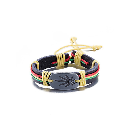 

Women's Men's Loom Bracelet Braided Vintage Leather Bracelet Jewelry Rainbow For Street Daily