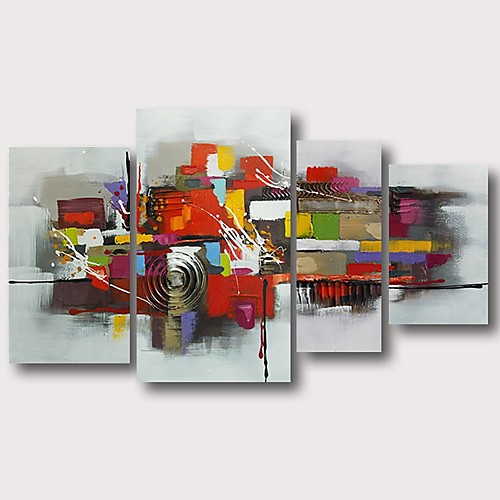 

Oil Painting Hand Painted Any Shape Abstract Comtemporary Modern Stretched Canvas / Four Panels