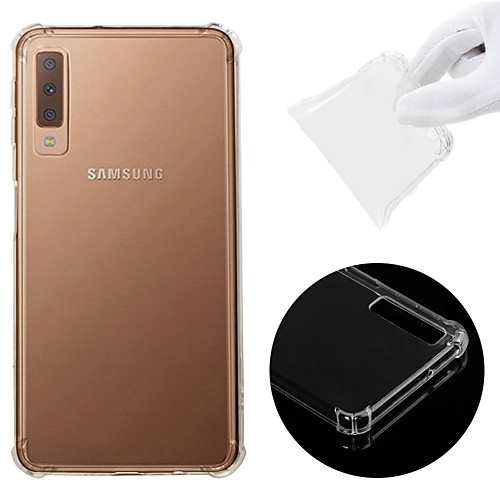 

Кейс для Назначение SSamsung Galaxy A8 Plus 2018 / А7 (2018) Защита от удара / Прозрачный Кейс на заднюю панель Однотонный Мягкий ТПУ для A6 (2018) / A6 (2018) / A7(2018)