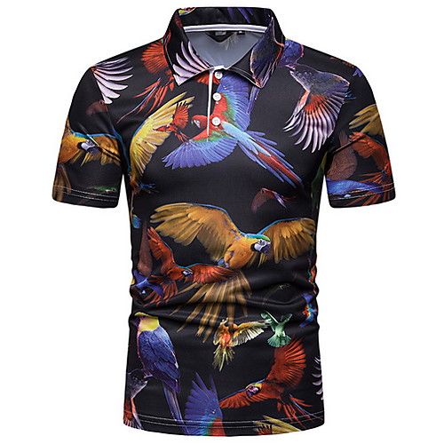 

Men's Graphic Animal Polo Shirt Collar Black