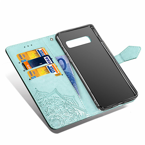 

Кейс для Назначение SSamsung Galaxy Galaxy S10 / Galaxy S10 E Кошелек / Бумажник для карт / со стендом Чехол Мандала Твердый Кожа PU для Galaxy S10 / Galaxy S10 Plus / Galaxy S10 E