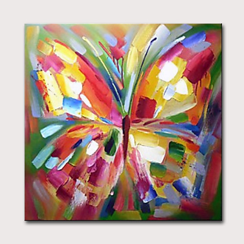 

Oil Painting Hand Painted Square Abstract Pop Art Classic Modern Stretched Canvas