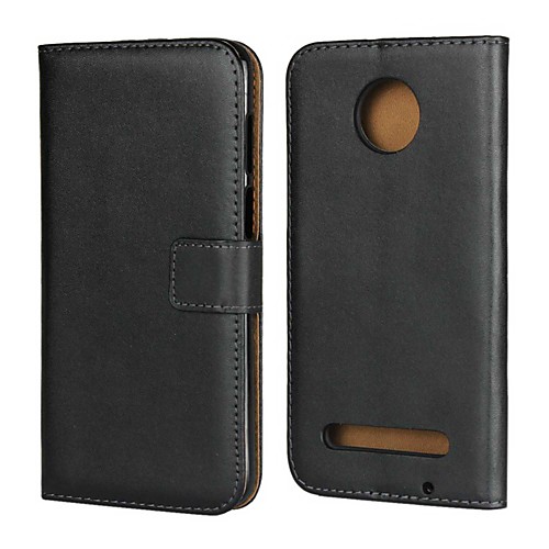 

Case For Motorola Moto Z3 Play / Moto X4 / MOTO G6 Wallet / Card Holder / with Stand Full Body Cases Solid Colored Hard Genuine Leather