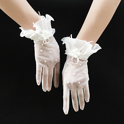 

Mesh Wrist Length Glove Vintage Style / Romantic With Faux Pearl / Floral / Ruffles