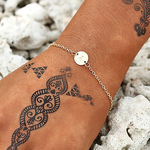 

Women's Bracelet Geometrical Letter Simple Fashion European Casual / Sporty Chrome Bracelet Jewelry Gold For Wedding Birthday Gift Festival