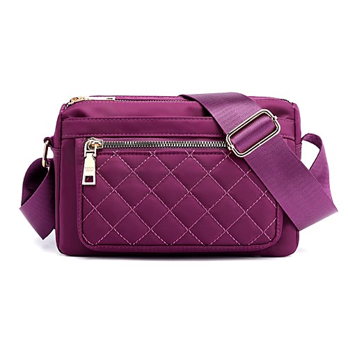 

Women's Unisex Bags Oxford Cloth Nylon Shoulder Messenger Bag Zipper Solid Color Date Outdoor Black Blue Purple Red