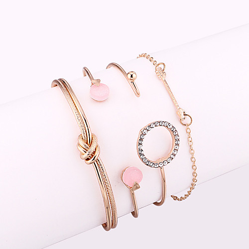 

Women's Cuff Bracelet Pendant Bracelet Layered Love knot Arrow Trendy Casual / Sporty Sweet Fashion Alloy Bracelet Jewelry Gold / Silver For Daily Going out Work