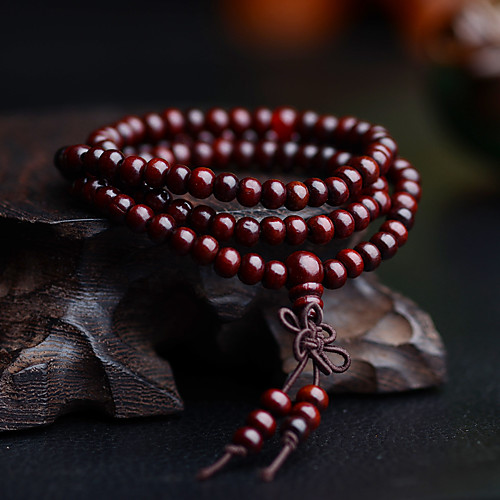 

Men's Bead Bracelet Wrap Bracelet Beaded Layered Simple Vintage Wooden Bracelet Jewelry Yellow / Red / Black For Street Daily