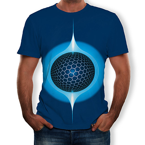 

Men's T shirt Graphic 3D Print Tops Blue