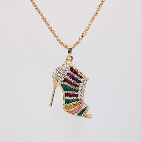 

Pendant Necklace Long Necklace Women's Geometrical Gold Plated Shoe Unique Design Romantic Fashion European Trendy everyday Cool Purple Red Blue Rainbow Black 70 cm Necklace Jewelry 1pc for Evening