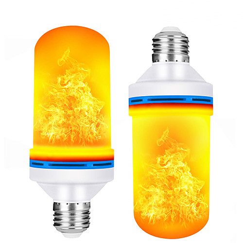 

LED Flame Effect Fire Light Bulb (2 Pack) 4 Modes Flame Light Bulbs with Gravity Sensor E26 E27 Base Flame Bulb for Atmosphere Festival Halloween Christmas Decoration Warm White 85-265V