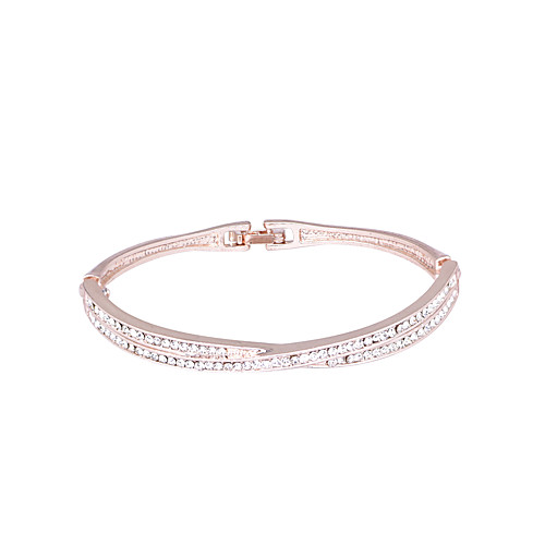 

Women's Bracelet Bangles Classic Stylish Simple European Sweet Rhinestone Bracelet Jewelry Silver / Rose Gold For Daily
