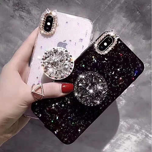 

Phone Case For Apple Back Cover iPhone 12 Pro Max 11 SE 2020 X XR XS Max 8 7 6 iPhone 11 Pro Max SE 2020 X XR XS Max 8 7 6 Rhinestone with Stand Glitter Shine Hard TPU