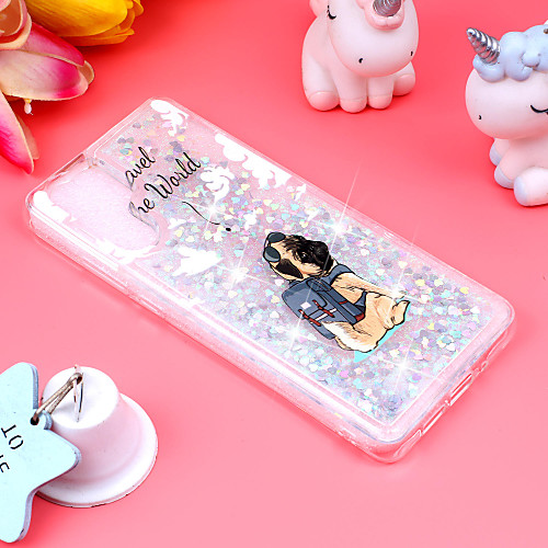 

Phone Case For Huawei Back Cover Huawei P20 Pro Huawei P20 lite Huawei P30 Huawei P30 Pro Huawei P30 Lite P10 Lite P8 Lite (2017) Shockproof Flowing Liquid Pattern Dog Glitter Shine Soft TPU