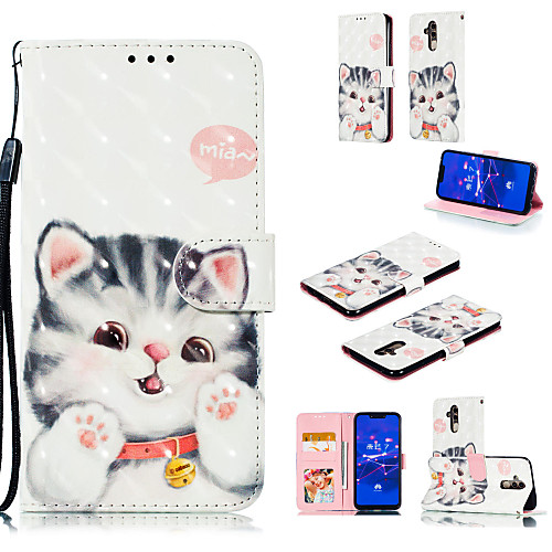 

Case For Huawei Huawei Honor 10 / Huawei Honor 9 Lite / Huawei Honor 8X Wallet / Card Holder / with Stand Full Body Cases Cat Hard PU Leather