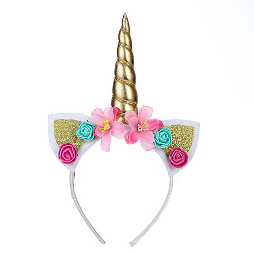 

Unicorn Holiday Jewelry Girls' Movie Cosplay Headpieces Golden White Purple Headwear Christmas Halloween Carnival Plastics