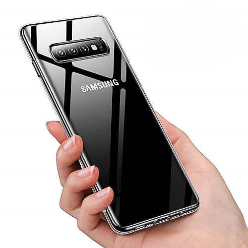 

Case For Samsung Galaxy Galaxy S10 / Galaxy S10 Plus Dustproof / Plating / Transparent Back Cover Solid Colored Soft TPU