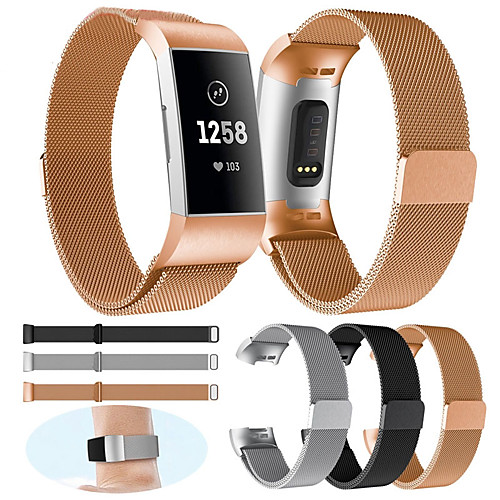 

Replacement Watch Band for Fitbit Charge 3 Fitbit Milanese Loop Stainless Steel Wrist Strap Small /Large for Women / Men