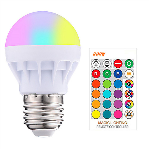 

1pc 3W 200-250LM RGBW E27 Led Bulb LED RGB LED Light Bulb with IR Remote Control Pop Lamp Color Changing 16 colors changing LED Bulbs Tubes AC85-265V