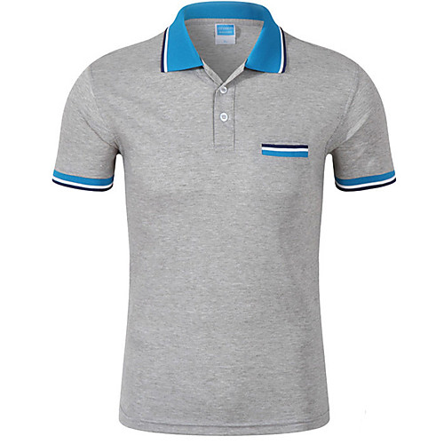 

Men's Golf Shirt Tennis Shirt Solid Colored Sports Tops Cotton Shirt Collar Blue Purple Yellow / Summer