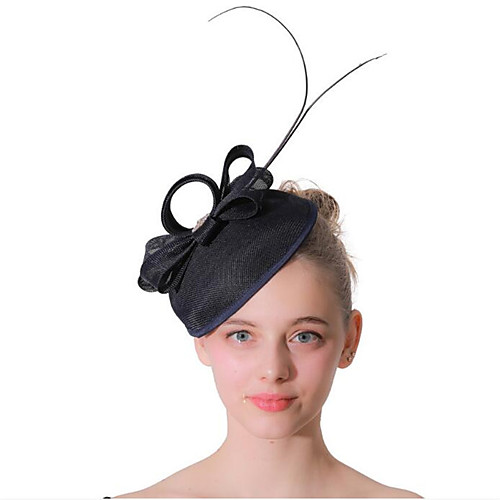 

Women's Ladies Tiaras Fascinators For Wedding Party / Evening Prom Princess Feather Fabric Black