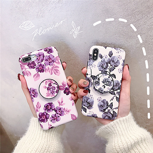 

Phone Case For Apple Back Cover iPhone XR iPhone XS iPhone XS Max iPhone X iPhone 8 Plus iPhone 8 iPhone 7 Plus iPhone 7 iPhone 6s Plus iPhone 6s with Stand Frosted Flower / Floral Soft TPU