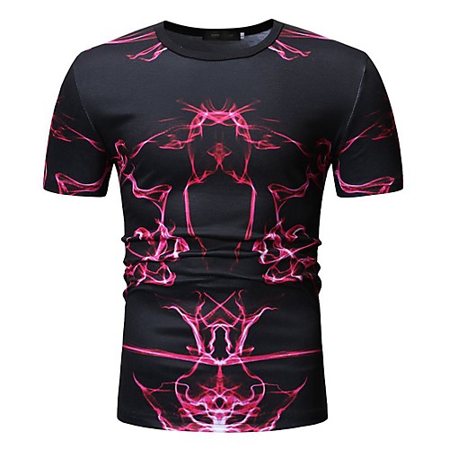 

Men's T shirt Paisley Geometric Tribal Patchwork Print Tops Cotton Black