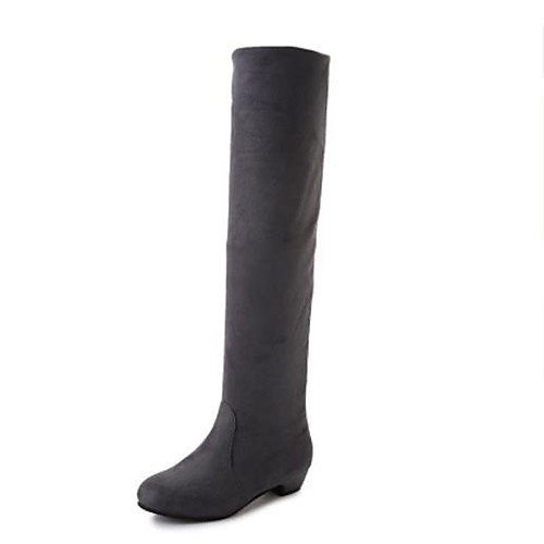 

Women's Boots Knee High Boots Low Heel Round Toe Knee High Boots Casual Daily Faux Leather Solid Colored Black Red Brown