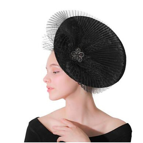 

Women's Ladies Tiaras Fascinators For Wedding Party / Evening Prom Princess Feather Fabric Black