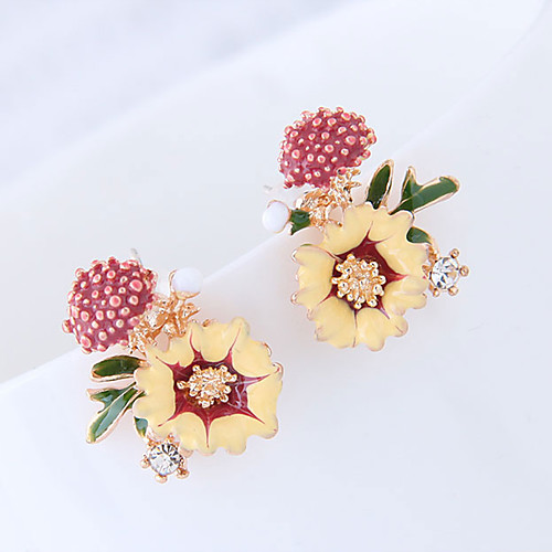 

Women's Stud Earrings Flower European Sweet Fashion Earrings Jewelry Yellow / Pink / Orange For Daily Date 1 Pair