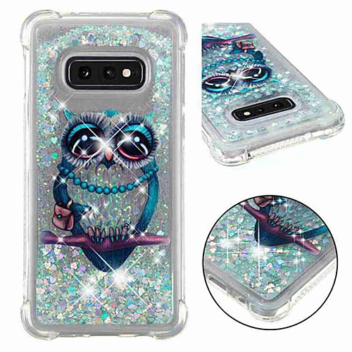 

Case For Samsung Galaxy S9 / S9 Plus / S8 Plus Shockproof / Flowing Liquid / Transparent Back Cover Owl / Glitter Shine Soft TPU