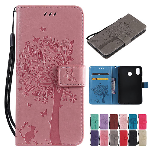 

Case For Sony Sony Xperia L3 / Sony Xperia 10 / Sony Xperia 10 Plus Wallet / Card Holder / with Stand Full Body Cases Solid Colored / Cat / Tree Hard PU Leather