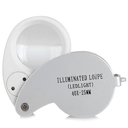 

Portable 40X Mini Pocket Folding Magnifier Handheld Magnifying Tool Eye Jeweler Loupe With LED Light Lamp