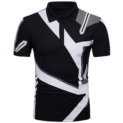

Men's Golf Shirt Tennis Shirt Color Block Tops Shirt Collar White Black
