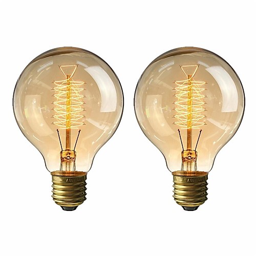 

2pcs 40 W E26 / E27 G80 Warm White 2200-2800 k Retro / Dimmable / Decorative Incandescent Vintage Edison Light Bulb 220-240 V